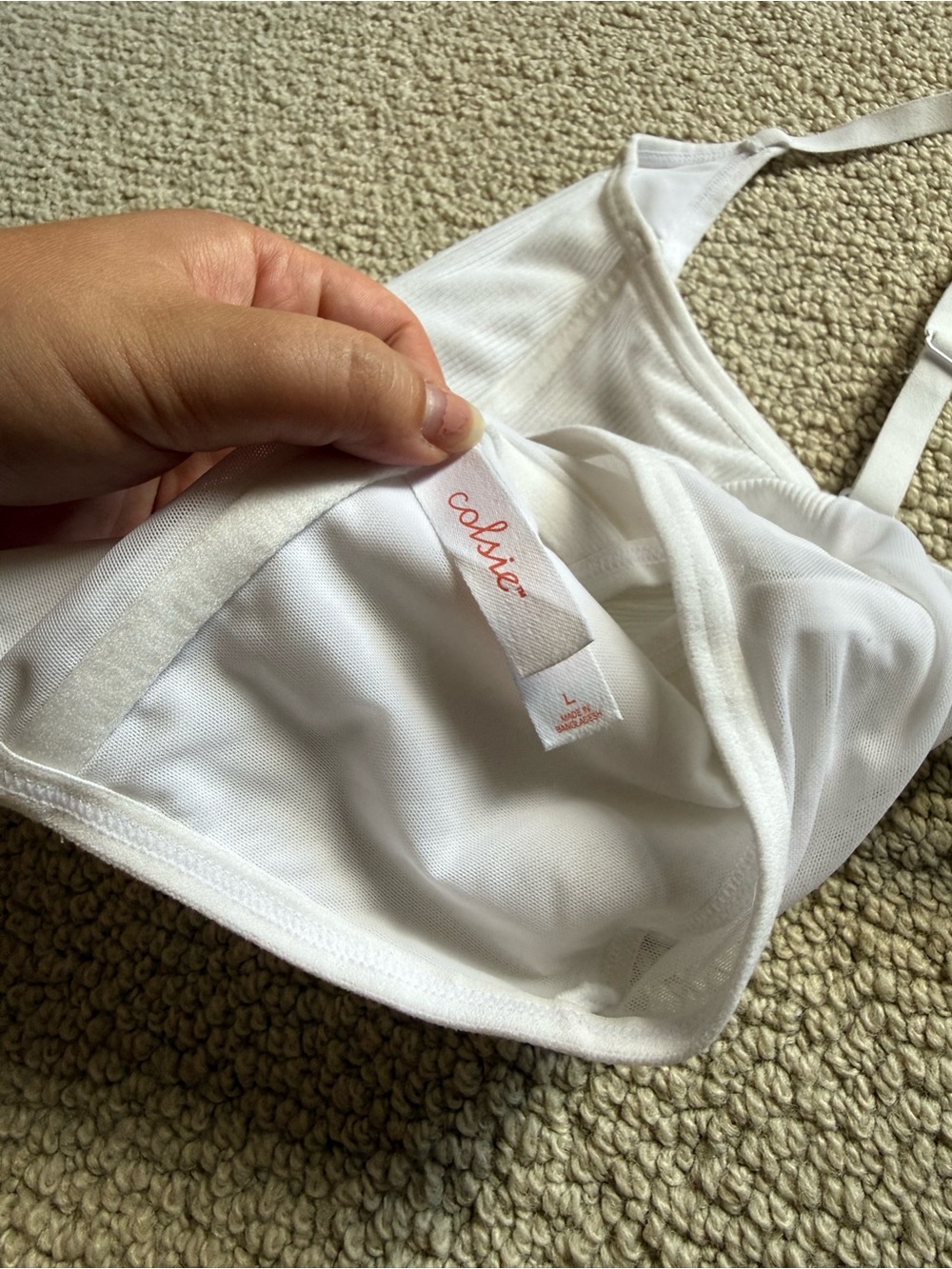 Colsie White Ribbed Crop Tank - Picture 3 of 3